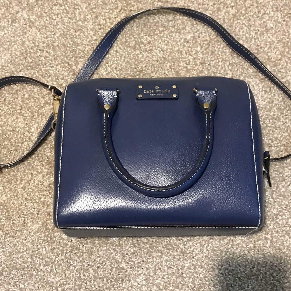 Kate Spade Navy Blue Crossbody Structured Satchel